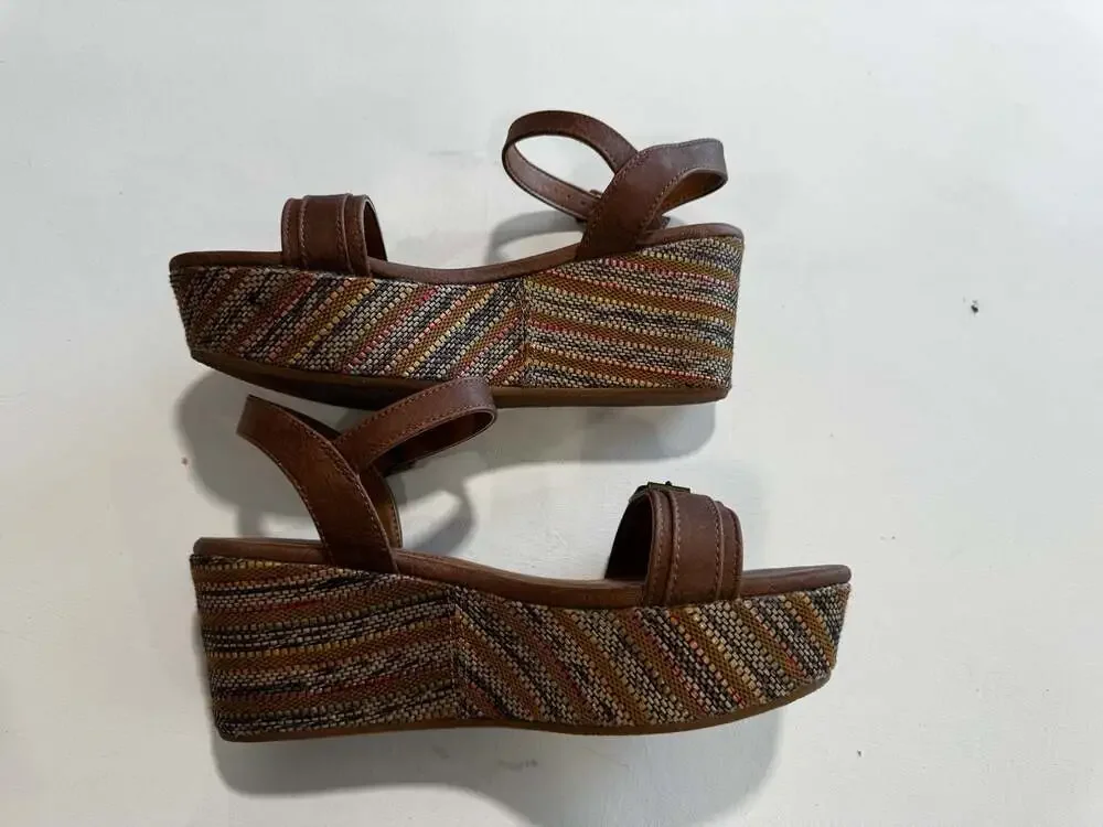 Shimmer by EDL Women's Comfort Fit Platform Wedge Sandals with Ankle Strap